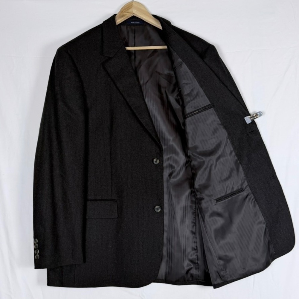 Club Room Blazer Sport Coat 46L Wool Silk Cashmere Herringbone Professor Career - Picture 3 of 11